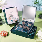 HIH 24‑Pcs Chinese Peacock Embossed Makeup Gift Set, Full Face Cosmetic Kit with Lipstick, Eyeshadow, Cushion BB & Makeup Brushes, Luxury Holiday Gift for Women