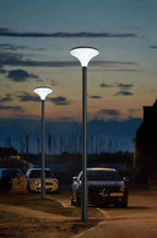 Modern Villa Solar Garden Post Light LED Outdoor Solar Path Lamp Single & Double Head Waterproof Courtyard Street Light For Villa Park Resort Wholesale