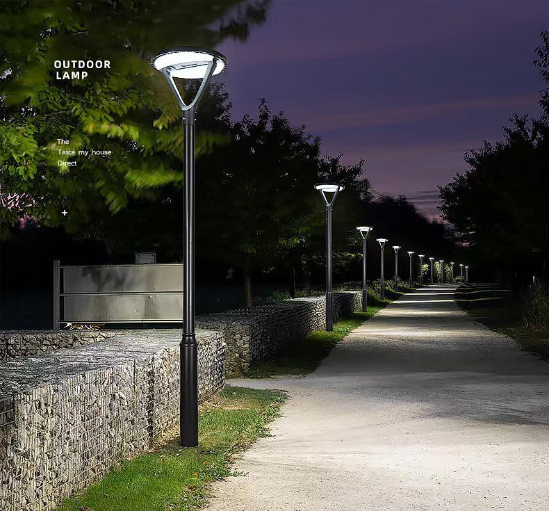 Modern Villa Solar Garden Post Light LED Outdoor Solar Path Lamp Single & Double Head Waterproof Courtyard Street Light For Villa Park Resort Wholesale