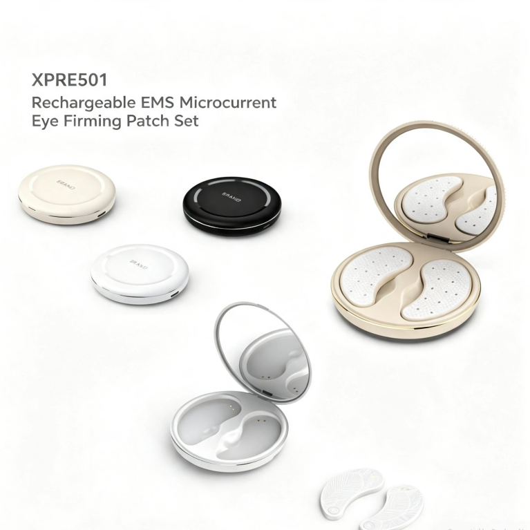 XPRE501 Foldable EMS Eye Patch Micro-current Eye Lifting Massager with Compact Mirror Case