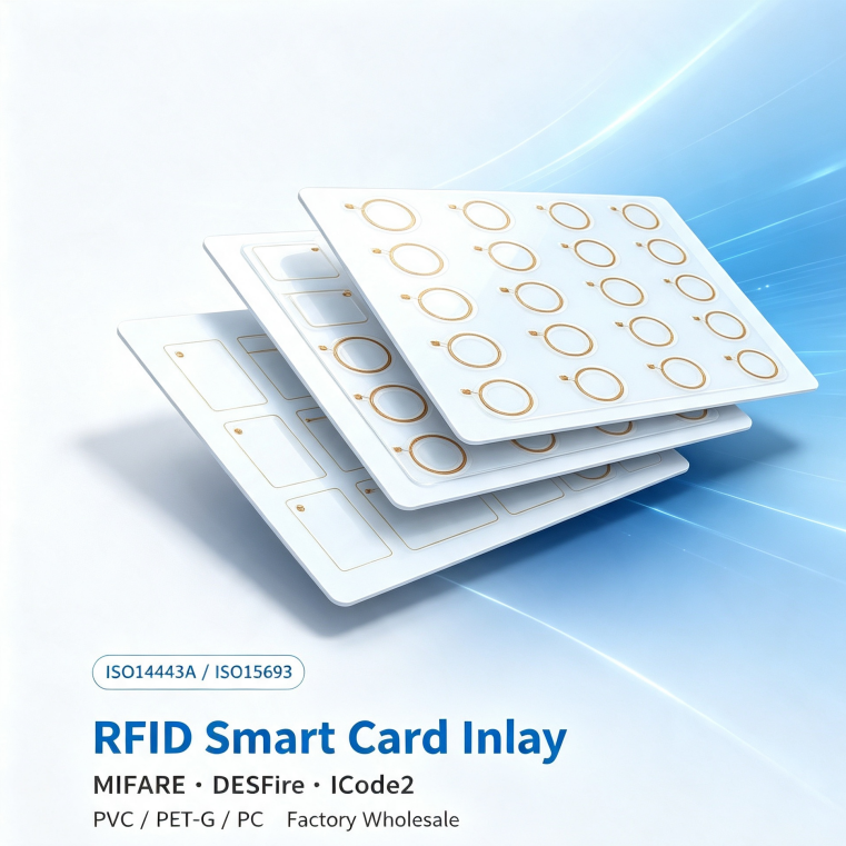RFID Card Inlay Blank Smart Card Inlay Manufacturer | MIFARE DESFire ICode2 PVC PET Contactless Card Inlay Wholesale